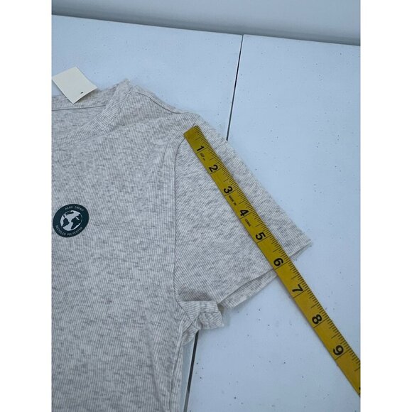 Aeropostale Seriously Soft Baby Tee L Beige Pink Embroidered Cowboy Boot Graphic - Picture 11 of 11